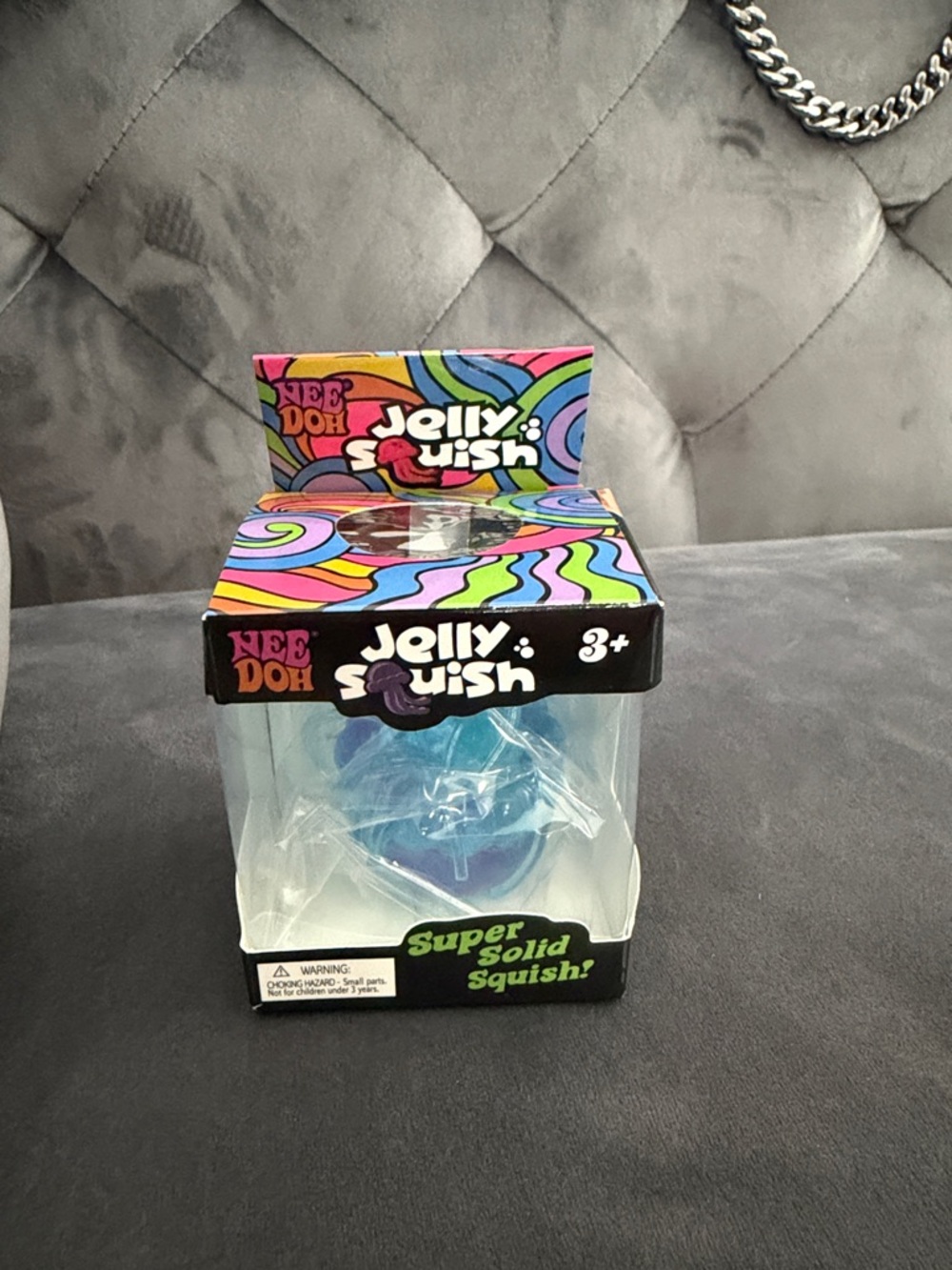 NeeDoh Jelly Squish Blue Toy - Super Solid Squish